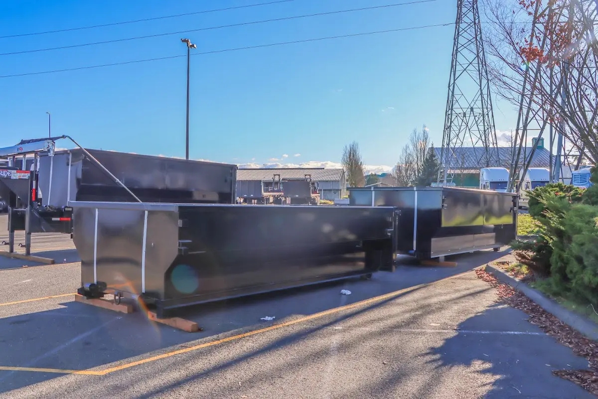 Roll-off dumpster ready for waste disposal at job site for Residential Dumpster Rental in Burtonsville